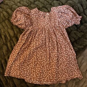 Rylee + Cru Brown Floral Kids Dress